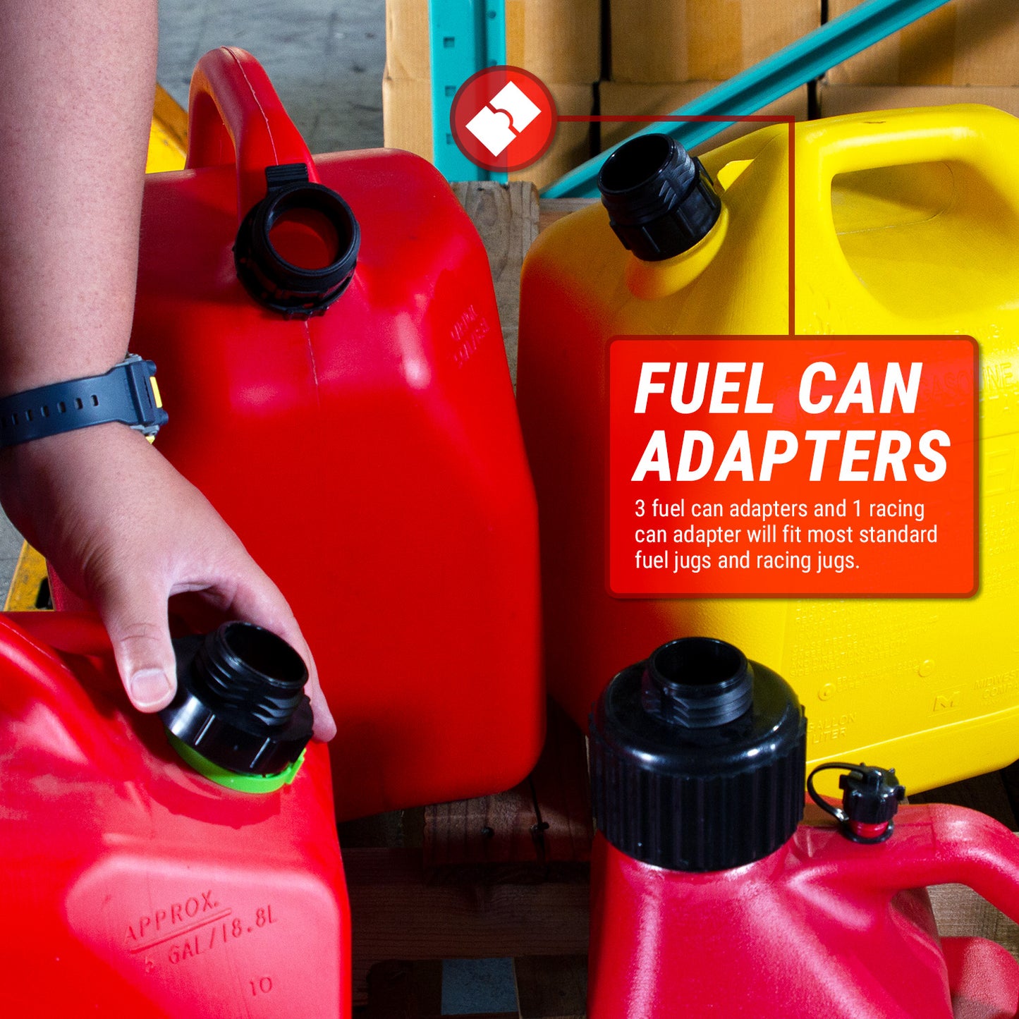 TRFA01-XL-4ADPT | Racing Gas Can Adapter & 3PK of Gas Can Adapters