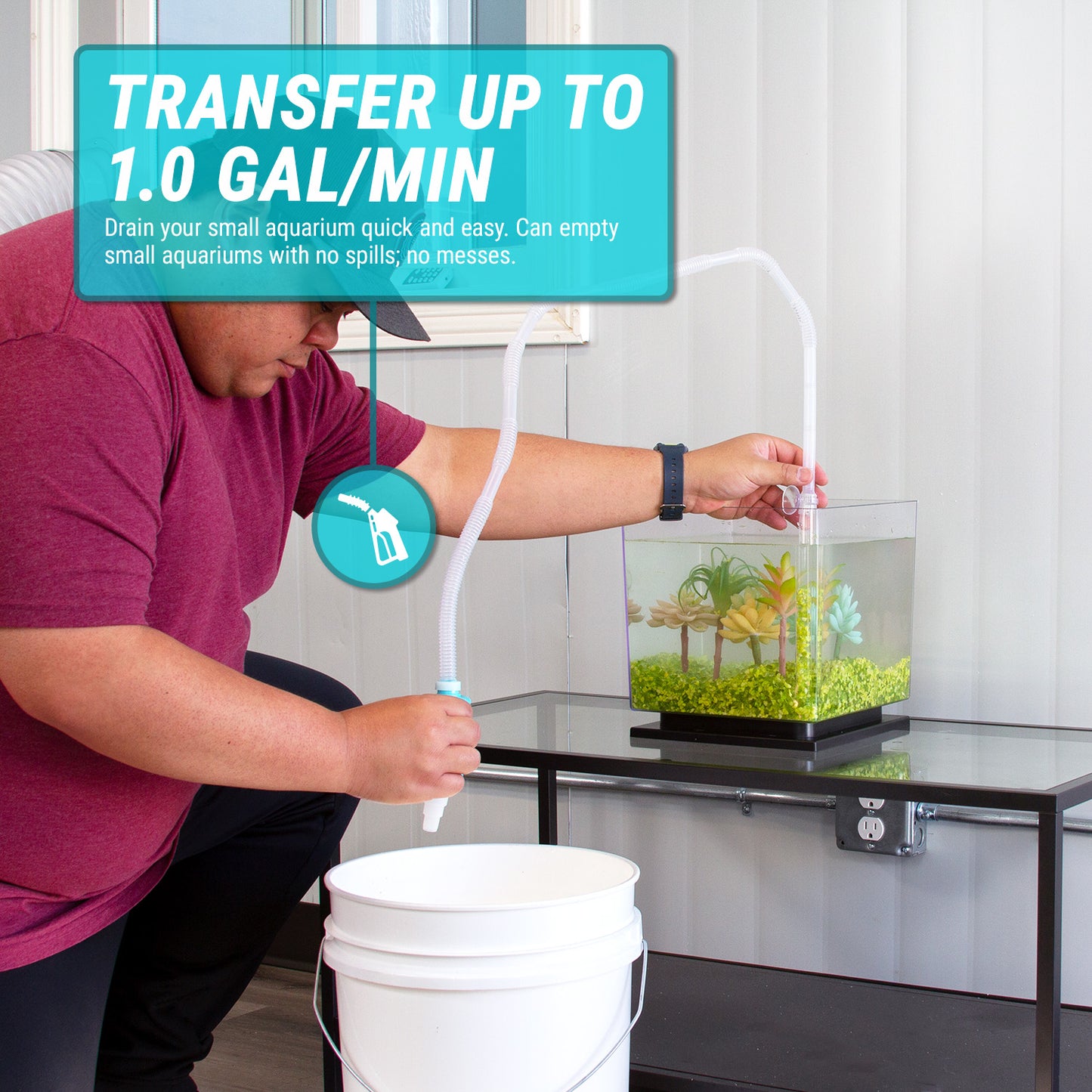 TRFTCLN-S | 10 Gallon or Less Aquarium Gravel Cleaner, BPA-Free