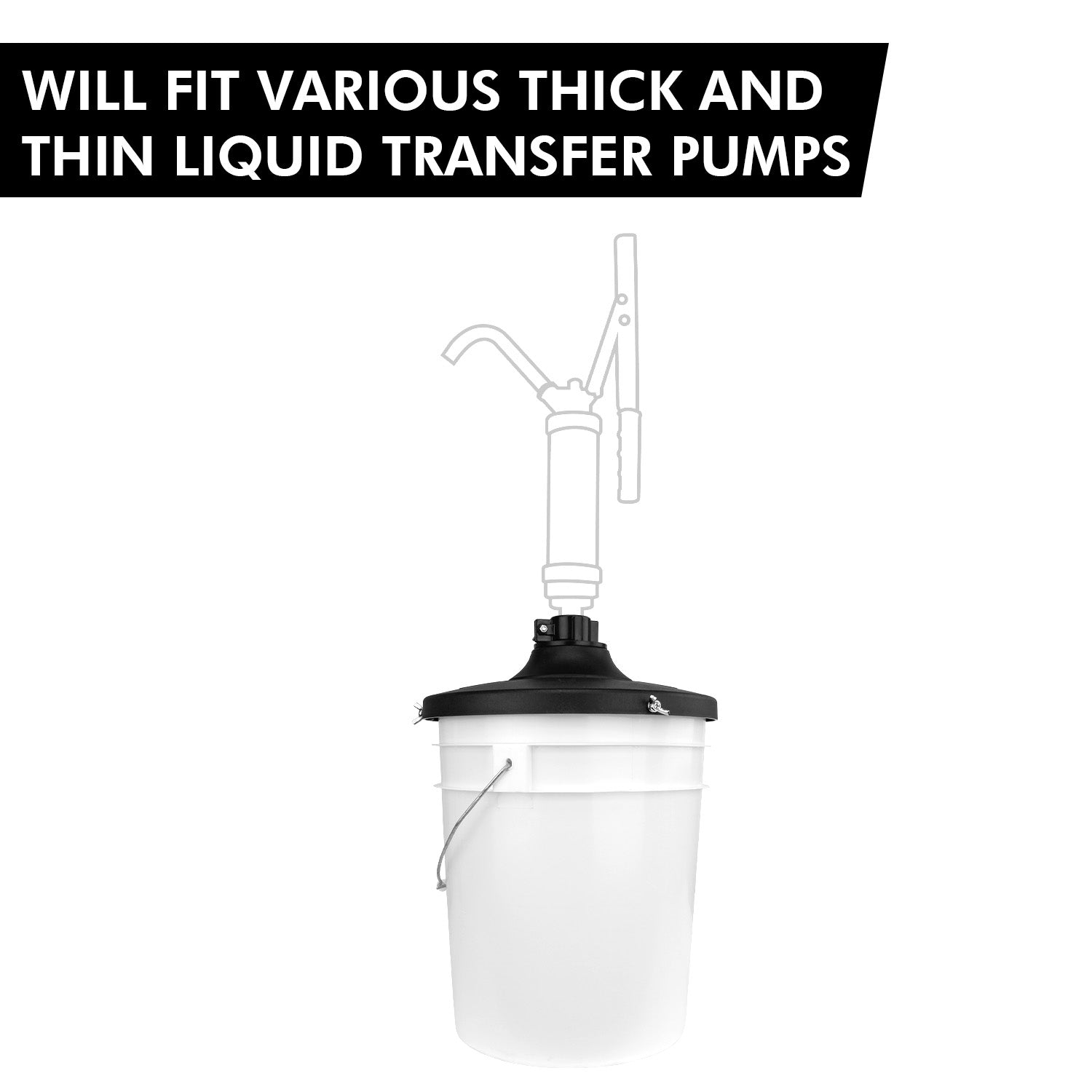 5 Gallon Bucket Hand Pump, Fits on Lid with Rieke Spout